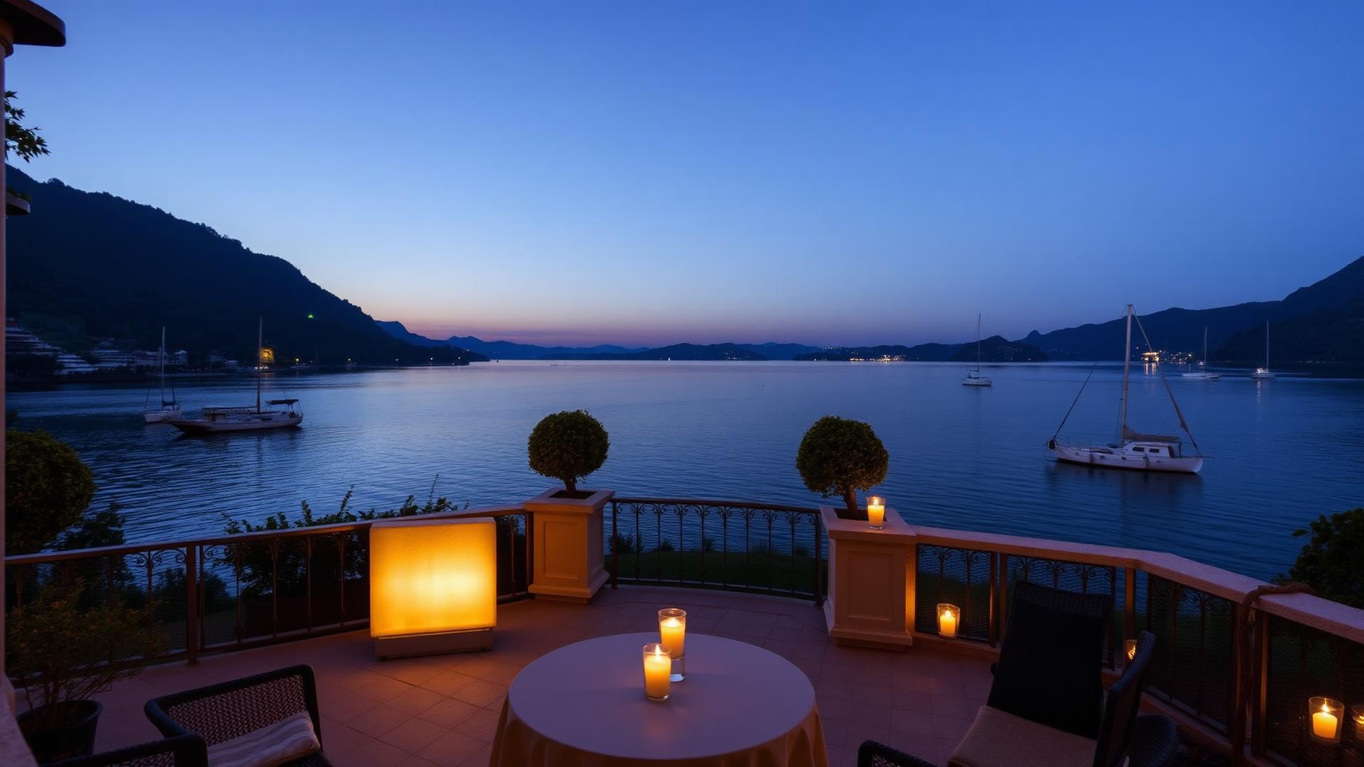 Lake Como private villa at dusk